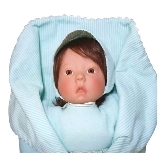 Vtg Lee Middleton Realistic Baby Doll Brown Hair Brown Eyes Girl Signed Weighted - Picture 6 of 10